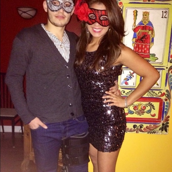 Dark grey sequin sleeveless, open back dress