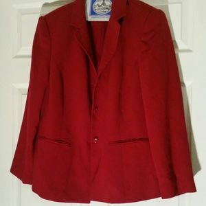 PLUS SIZE Red Woolmark woman's blazer