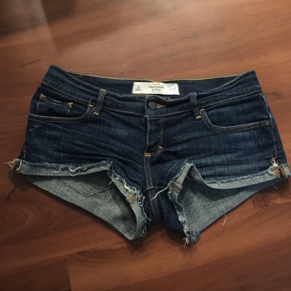 Abercrombie and Fitch dark wash cut offs