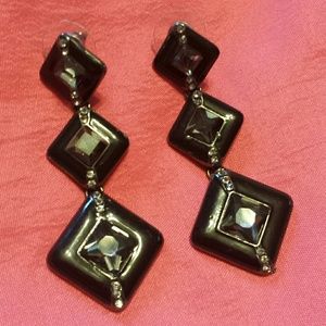Black dangle earrings
