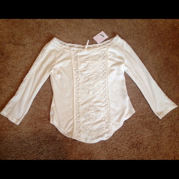 Free People white lacy top - Picture 2 of 4