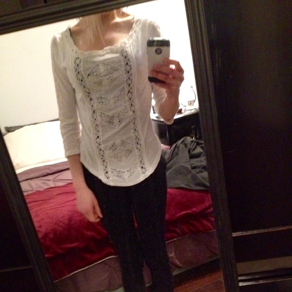 Free People white lacy top - Picture 4 of 4
