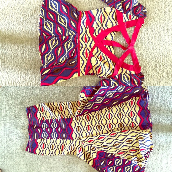 Size 8 Ankara Top & Skirt Suit. SOLD