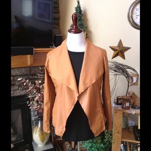 Dark Tan Thin Faux Leather Jacket