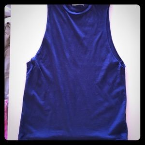 SoulCycle Navy tank with subtle logo on back