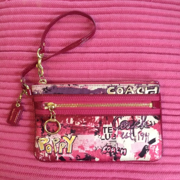 Authentic Coach Poppy Wristlet