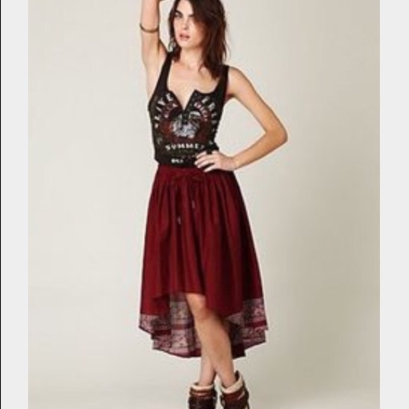 🎉SALE🎉Free People Cotton High Low Boho Skirt - Picture 4 of 4