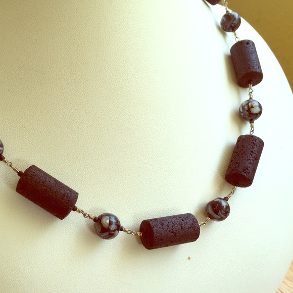 Lava rock necklace - handmade by me!