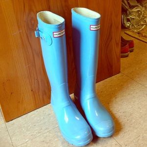 Light Blue Hunter Rain Boots