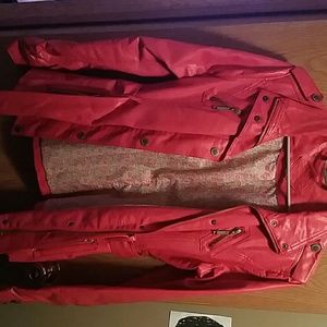 Pink faux leather jacket