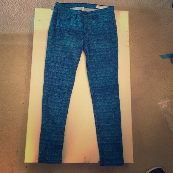 Rag and bone Blue tweed print Jean/leggings