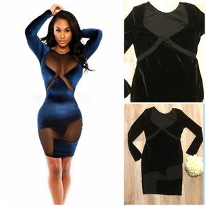 Blue velvet dress and cream romper bundle