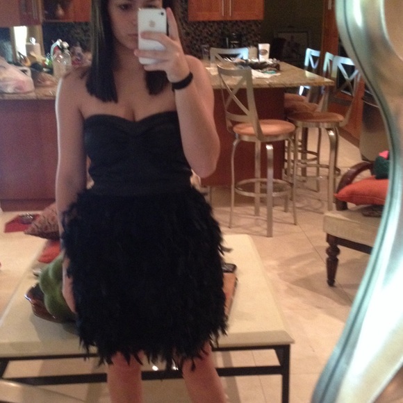 Very unique black feather dress