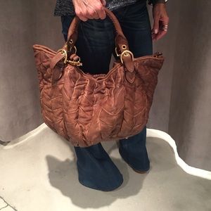 Miu Miu ombré distressed cross body satchel