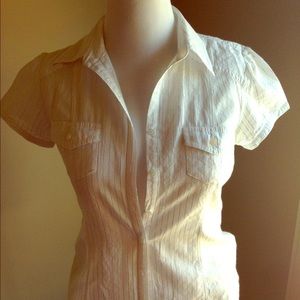 White and silver Michael Kors button up shirt