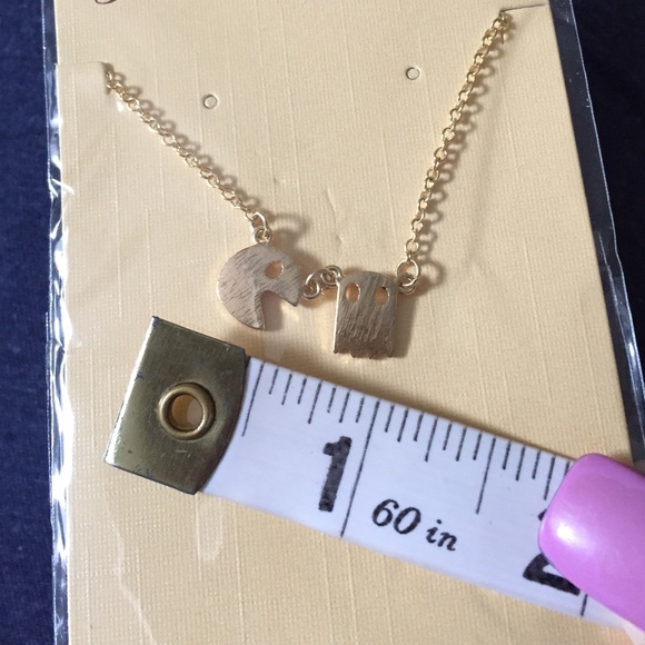 2/$20 Gold Tone Pac-man Necklace - Picture 2 of 4