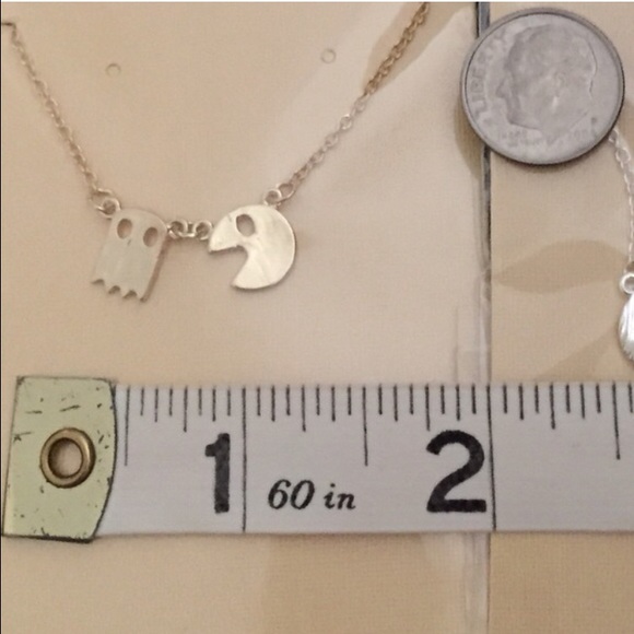 2/$20 Gold Tone Pac-man Necklace - Picture 3 of 4