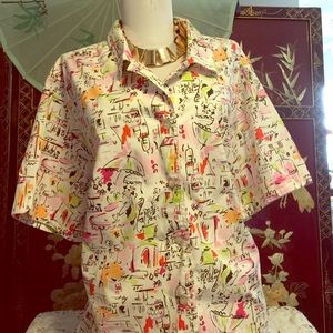 Cream Blouse  With Designs