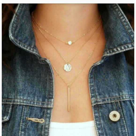 Jewelry - 3 Layer gold necklace NWOT