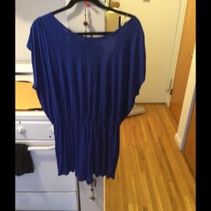 Royal blue scooped back romper