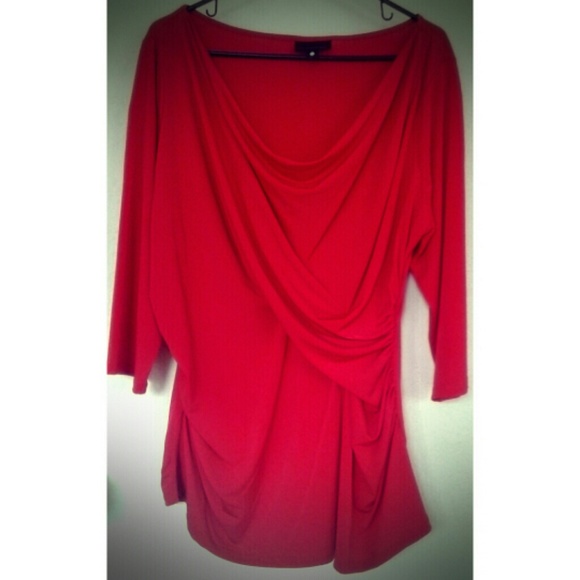 Red 3/4 sleeve blouse