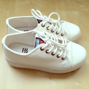 White platform sneakers