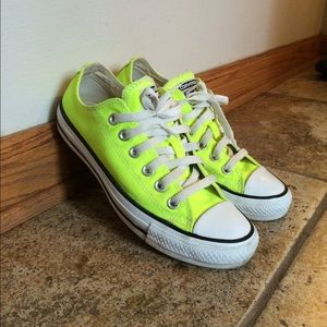 Neon Yellow Converse All Star Low Tops