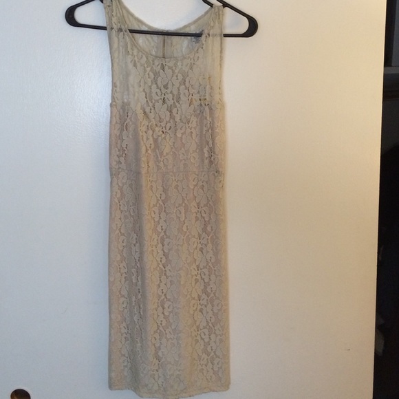 Cream colored lace mini dress