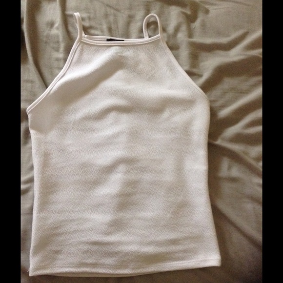 White ribbed crop/tank top