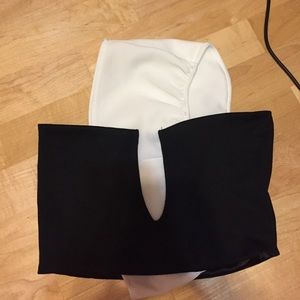 Black deep V bra bralette corset crop