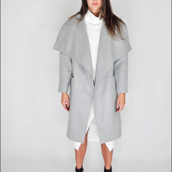 || HP || The Fifth | Grey Long Tie Front Wrap Coat - Picture 4 of 4