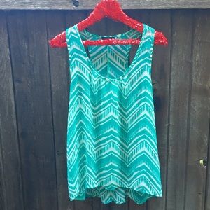 Paper Moon Tops - Paper Moon Sheer Chevron Tank Size XL Paper Moon Tops - Paper Moon Sheer Chevron Tank Size XL