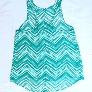 Paper Moon Tops - Paper Moon Sheer Chevron Tank Size XL Paper Moon Tops - Paper Moon Sheer Chevron Tank Size XL