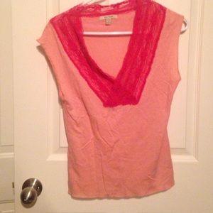 Free people pink lace top
