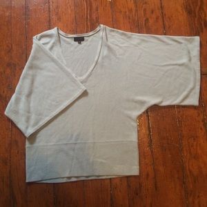 Batwing sleeve gray sweater.