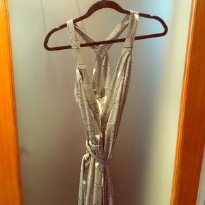 Diane Von Furstenberg Striped Wrap Maxi Dress