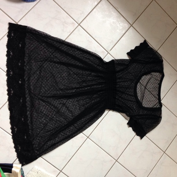 Vintage sheer polka dot baby doll dress