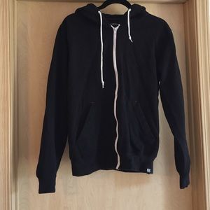 Black zip uk hoodie.