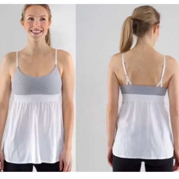 lululemon athletica Tops - Lululemon White and Blue/Gray Bliss Tank