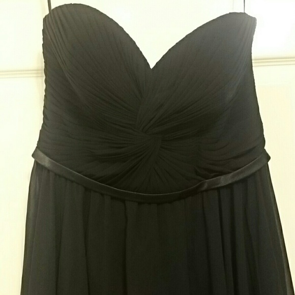 Black strapless gown