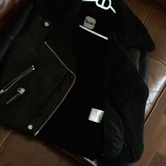❌SOLD❌ Acne Rita black shearling jacket 34 - Picture 4 of 4