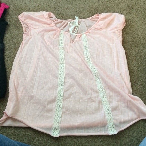 Pale pink flowy blouse