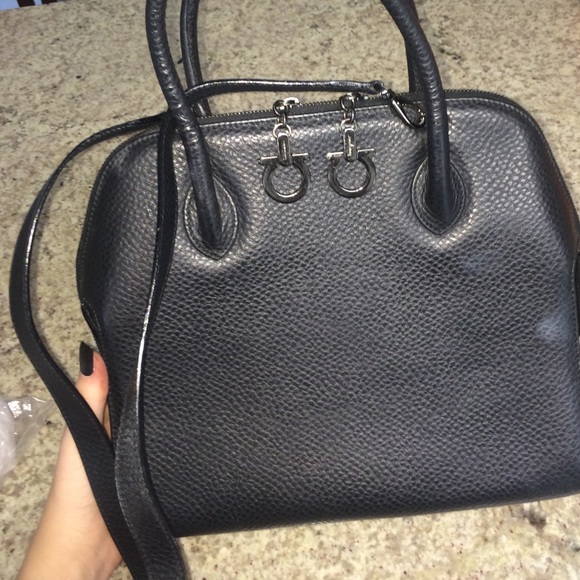 Salvatore Ferragamo Black Satchel Purse Authentic