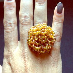 Beaded flower ring