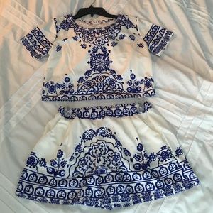 Two piece matching porcelain set.