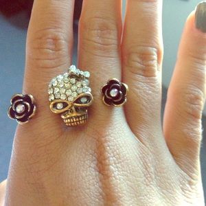 Skull and Flower ring
