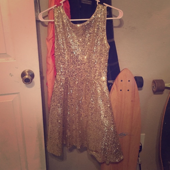 Gold sequence dress