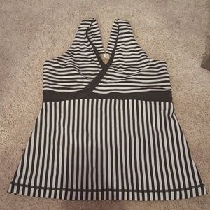 Lululemon Black & White Striped Tank