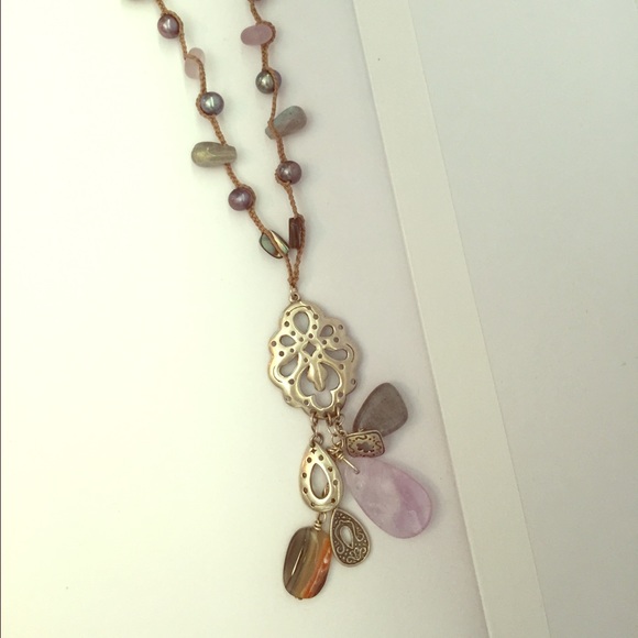Unique ocean inspired silver and stone necklace