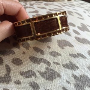 Brown & Gold Detail Thick Bracelet